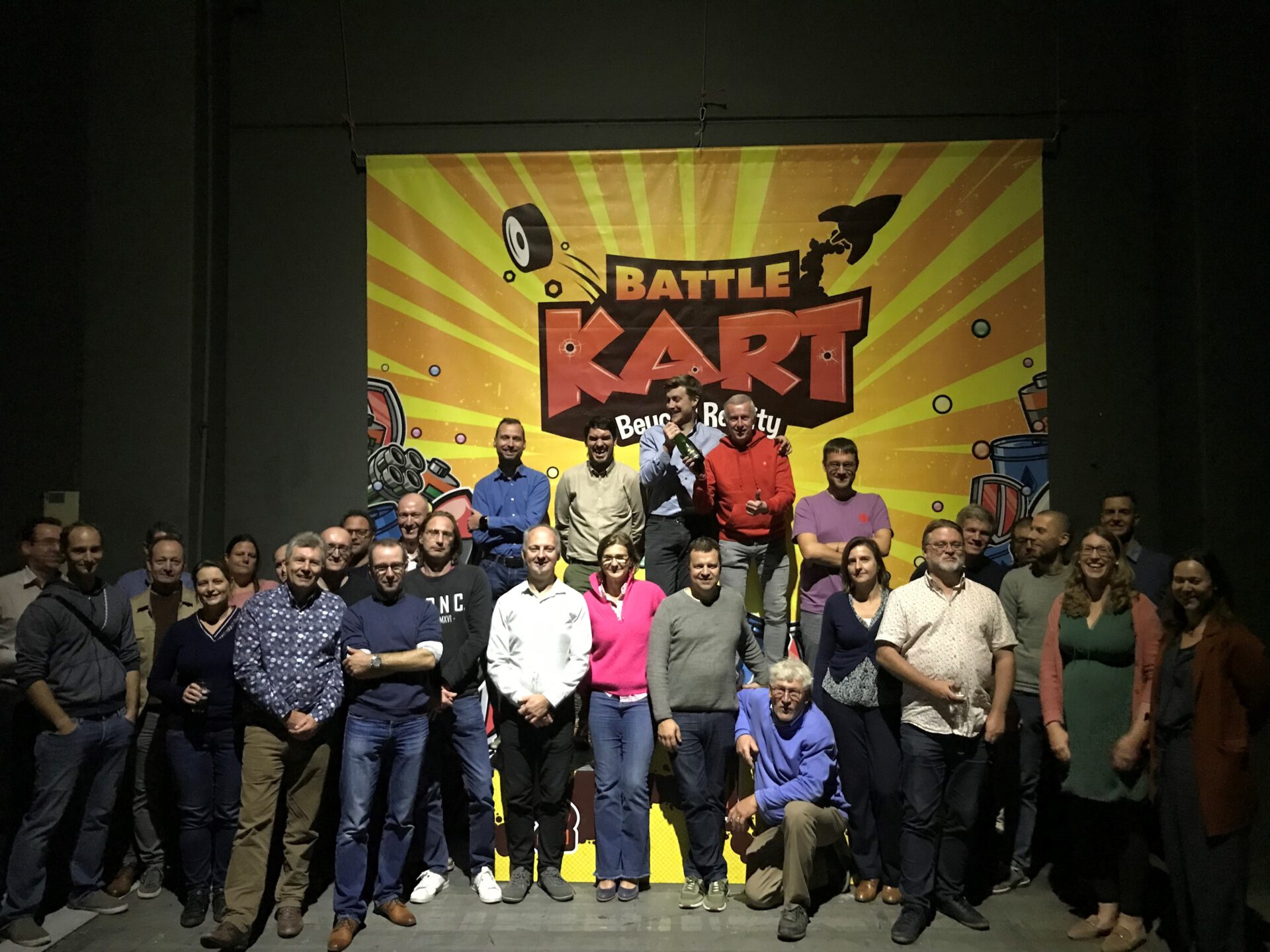 Groepsfoto karting